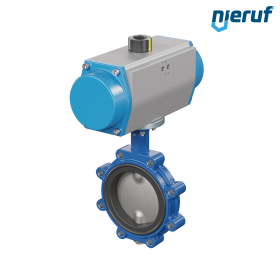 Butterfly valve DN 150 AK02 NBR-70-black DVGW gas pneumatic actuator single acting normally closed