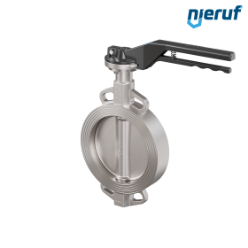 Butterfly-valve-stainless-steel DN 200 PN16 AK08 metall notch lever