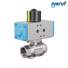 Válvula de bola neumática DN20 - 3/4" con actuador rotativo de doble efecto PK02