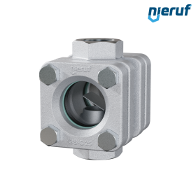 Schauglas G 1" Zoll Stahlguss Natron-Kalk-Glas Version mit Klappe