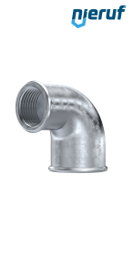 Malleable cast iron fitting elbow reduced no. 90, 1/2" x 3/8" inch galvanized