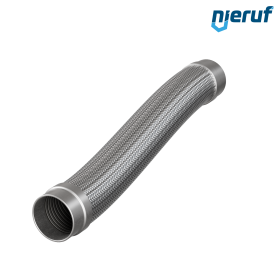 Ανοξείδωτος κυματοειδής σωλήνας ES01 DN80 - 88.9 mm με μονοπλή πλέξη και συγκολλημένα άκρα μήκος 500 mm