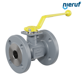 robinet à boisseau sphérique à brides DN25 FK02 fonte à graphite sphéroïdal GJS 400-18 sphère en acier inoxydable 1.4404 DVGW gaz