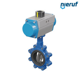 Butterfly valve DN 80 AK02 FPM pneumatic actuator single acting normally open