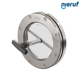 Behälter-Schauglas mit PTFE-Scheibenwischer DN100 BS04 Edelstahl 1.4571 PTFE Borosilikatglas 0,0 bar