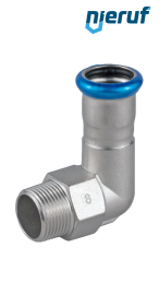 Codo de transición 90° Pressfitting H DN40 - 42,0 mm rosca macho 1 1/2" pulgadas acero inoxidable