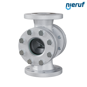 Flansch Schauglas DN65 - 2 1/2" Zoll Grauguss GG25 Flansch ANSI 150 Borosilikatglas Version mit Klappe