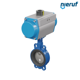 Butterfly valve DN 100 AK01 FPM pneumatic actuator single acting normally closed