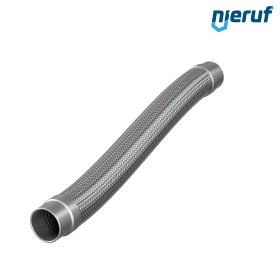 Ανοξείδωτος κυματοειδής σωλήνας ES01 DN50 - 60.3 mm με μονοπλή πλέξη και συγκολλημένα άκρα μήκος 500 mm