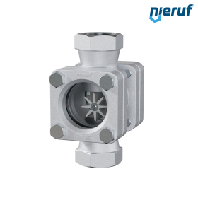 contrôleur de circulation fileté G 2" pouce fonte grise GG25 verre sodocalcique version avec rotor en PTFE