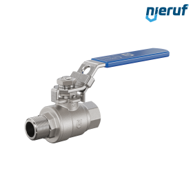 robinet à boisseau sphérique à brides en acier inoxydable DN10 - 3/8" pouce femelle/externe GK19