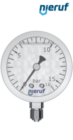 Manometer G 1/4" radial 63 mm Edelstahl MM06 0 - 160,0 bar mit Glyzerinfüllung