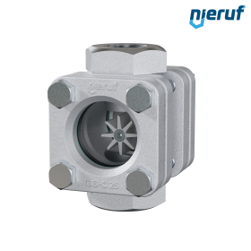 Schauglas G 1 1/4" Zoll Stahlguss Natron-Kalk-Glas Version mit PTFE-Rotor
