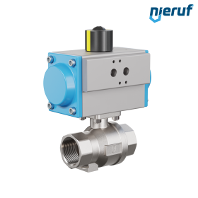 robinet à boisseau sphérique pneumatique DN32 - 1 1/4" pouce actionneur rotatif à simple effet ouverture par ressort PK02