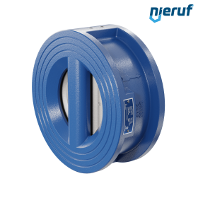 Válvula de retención de doble clapeta DN100 DR02 GGG40 recubierto de epoxi azul 180µm EPDM