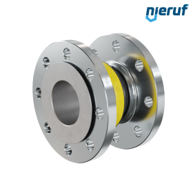 Rubber expansion joint guide pipe DN80 type KP04 steel flanges NBR