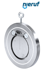 Zwischenflansch-Rückschlagklappe DN80 ZR02 ANSI 150 Edelstahl 1.4408 PTFE
