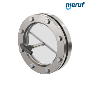 Behälter-Schauglas mit PTFE-Scheibenwischer DN150 BS01 Edelstahl 1.4571 PTFE Borosilikatglas 2,5bar