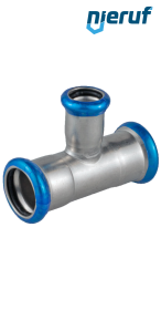 Racor en T reducido H x H Pressfitting DN50 x DN32 Acero inoxidable