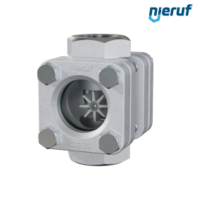 Gewinde Schauglas G 1 1/2" Zoll Grauguss GG25 Borosilikatglas Version mit PTFE-Rotor