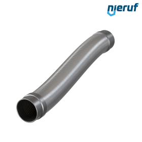 Ανοξείδωτος κυματοειδής σωλήνας ES01 DN80 - 88.9 mm με διπλή πλέξη και συγκολλημένα άκρα μήκος 1000 mm