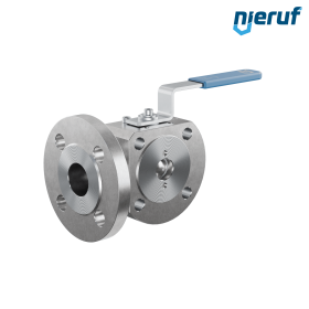robinet de commutation à boisseau sphérique 3/2 voies DN32 FK07 C22 acier galvanisé 1.040 sphère en acier inoxydable 1.4404
