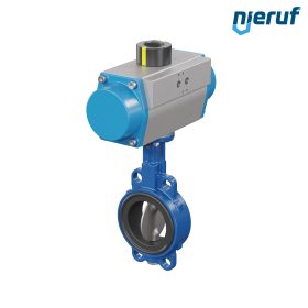 Butterfly valve DN 80 AK01 FPM pneumatic actuator single acting normally open