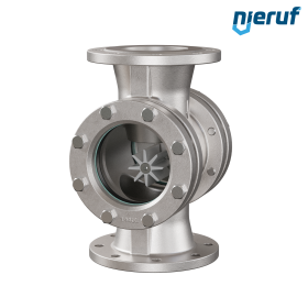 Flansch Schauglas DN200 - 8" Zoll Edelstahl 1.4408 Flansch ANSI 150 Borosilikatglas Version mit PTFE-Rotor