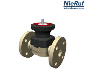 valvola a membrana PP-H DN20 connessione a flangia PN10 / PN16 EPDM