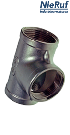 T-Stück 1/2" Zoll NPT Edelstahl 316 90° Winkel IG