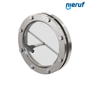 Behälter-Schauglas mit PTFE-Scheibenwischer DN200 BS01 Edelstahl 1.4571 PTFE Borosilikatglas 2,5bar