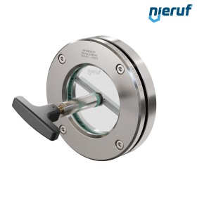 Behälter-Schauglas mit PTFE-Scheibenwischer DN50 BS04 Edelstahl 1.4571 Borosilikatglas 0,0 bar