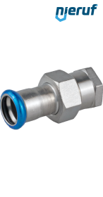 Unión recta Pressfitting H DN12 - 15,0 mm rosca hembra 1/2" Acero inoxidable