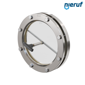 Behälter-Schauglas mit PTFE-Scheibenwischer DN200 BS01 Edelstahl 1.4571 NBR Borosilikatglas 2,5bar