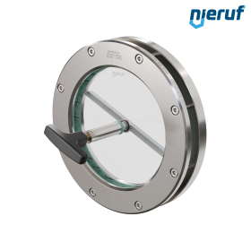 Behälter-Schauglas mit PTFE-Scheibenwischer DN125 BS04 Edelstahl 1.4571 Borosilikatglas 0,0 bar
