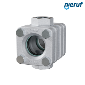 Schauglas G 1" Zoll Stahlguss 1.0619 40 bar Innengewinde BSP Borosilikatglas Standard-Version