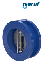 clapet anti-retour à double battant DN65 ANSI150 DR02 ANSI 150 GGG40 avec revêtement époxy bleu de 180µm  EPDM