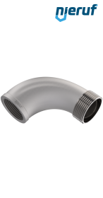 Codo de 1 1/2" de acero inoxidable 316 de 90° rosca hembra x macho