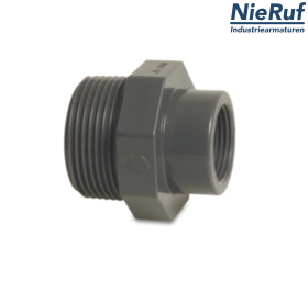 Reducción 1" x 1 1/4" rosca macho x hembra PVC-U