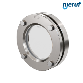 Behälter-Schauglas DN100 BS01 Edelstahl 1.4571 PTFE Borosilikatglas 2,5bar