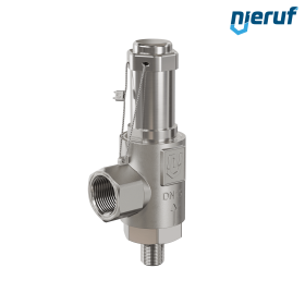 safety valve stainless steel SV20 DN8 1/4 m x 1/2 fm NPT gastight without lifting device PTFE