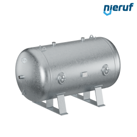 High pressure vessel horizontal BE02 1500 liter, 0-26 bar, steel galvanized