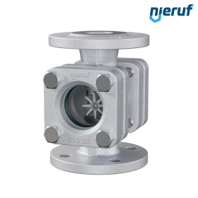 Flansch Schauglas DN40 Grauguss GG25 Natron-Kalk-Glas Version mit PTFE-Rotor