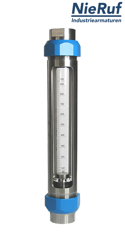 Variable area flowmeter stainless steel + borosilicate 1/4" inch 360.0 - 3600.0 l/h air FKM
