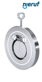Zwischenflansch-Rückschlagklappe DN50 ZR02 ANSI 150 Edelstahl 1.4408 PTFE