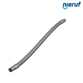 Ανοξείδωτος κυματοειδής σωλήνας ES01 DN12 - 21.3 mm με μονοπλή πλέξη και συγκολλημένα άκρα μήκος 500 mm