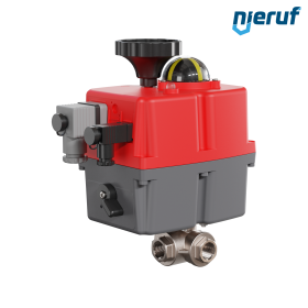 Τρίοδη σφαιρική βαλβίδα ηλεκτρική 24-240V DN10 - 3/8" ίντσα ορείχαλκος πλήρης διέλευση με τρυποσχίσμα τύπου L