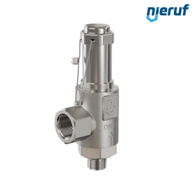 safety valve stainless steel SV20 DN10 3/8 m x 1/2 fm gastight without lifting device PTFE