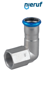 Codo de transición Pressfitting 90° H DN12 - 15,0 mm rosca hembra 1/2" Acero inoxidable