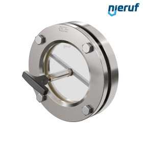 Behälter-Schauglas mit PTFE-Scheibenwischer DN100 BS01 Edelstahl 1.4571 NBR Borosilikatglas 2,5bar